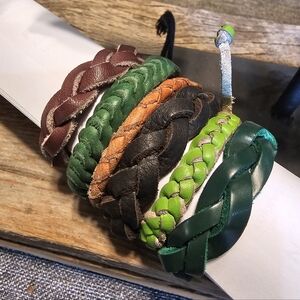BUNDLE BRAIDED LEATHER BRACELETS MIXED USED AND NEW